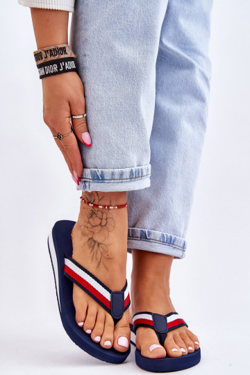 Sussid moodsad varbavahe-sandaalid platvormiga Big Star LL274779 tumesinist värvi 2