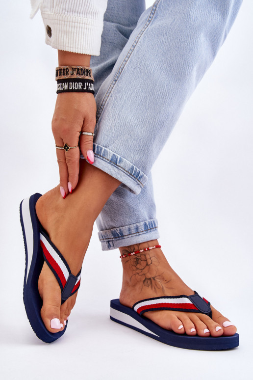 Sussid moodsad varbavahe-sandaalid platvormiga Big Star LL274779 tumesinist värvi