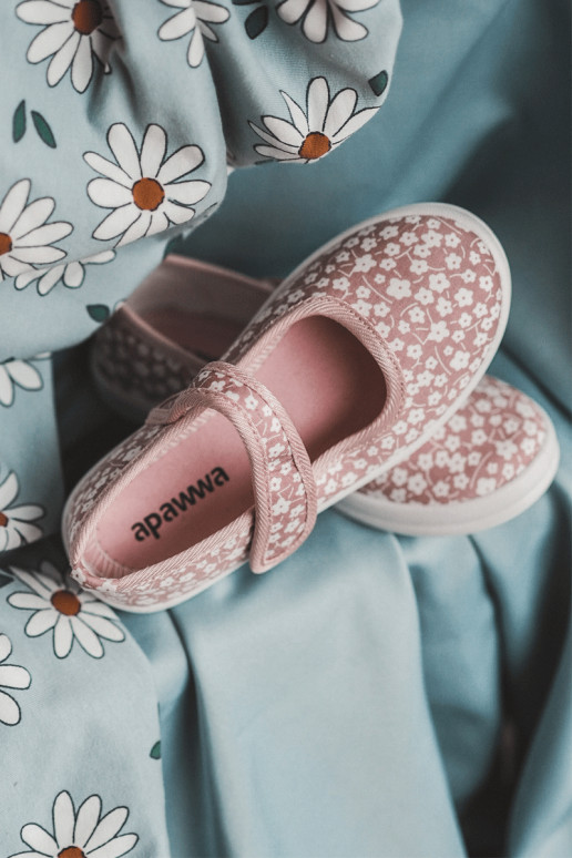 Laste jalanõud Baleriinad krõpsudega kinnitatav Tumeroosad värvi Selah
