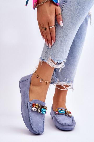 Elegantne mokassinid kristallidega Sinist värvi Lucille 2