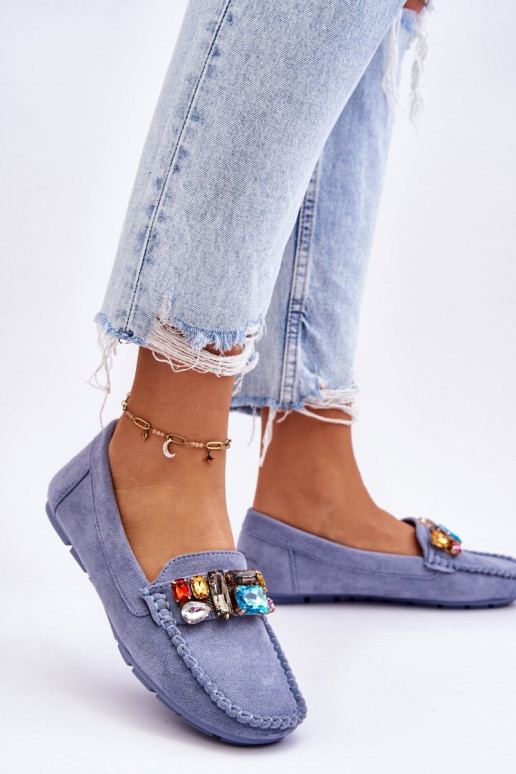 Elegantne mokassinid kristallidega Sinist värvi Lucille Elegantne mokassinid kristallidega Sinist värvi Lucille