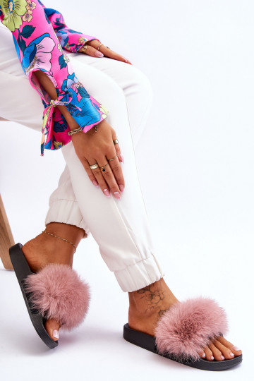 Moodsad kummist sandaalid karusnahaga Tumeroosad värvi Lucrece 2