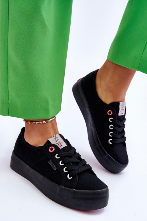 Naistesaapad platvormiga Cross Jeans LL2R4039 mustad