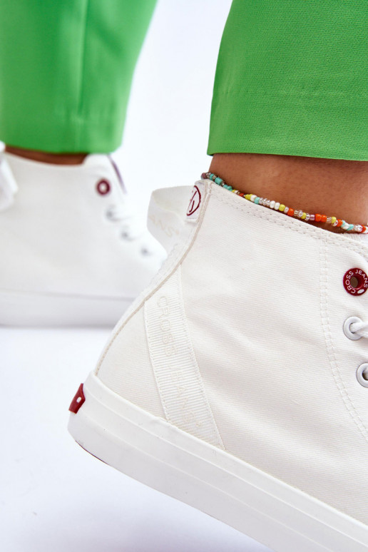 Klassikalise mudeli vabaajajalatsi Cross Jeans LL2R4086C valget värvi Klassikalise mudeli vabaajajalatsi Cross Jeans LL2R4086C valget värvi