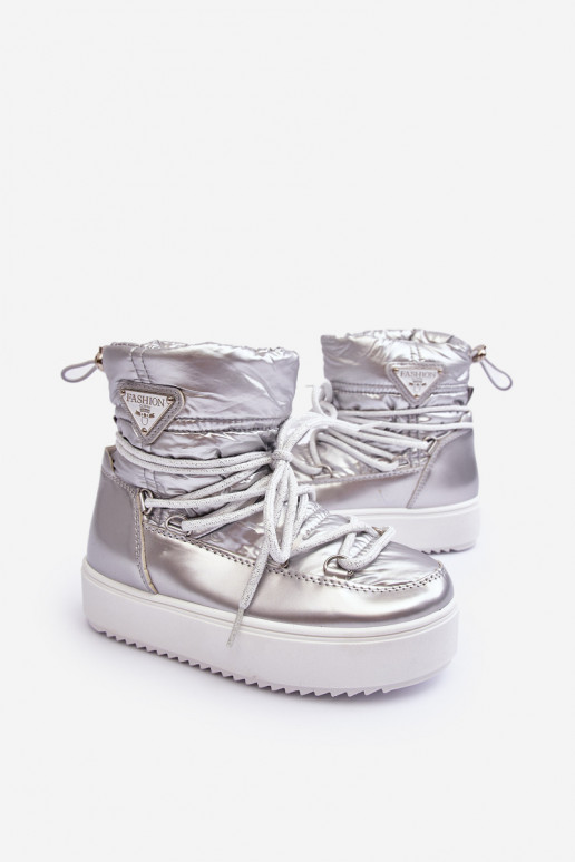 Nööpidega lumesaapad voodriga nööritavad Hõbedat värvi Colina Nööpidega lumesaapad voodriga nööritavad Hõbedat värvi Colina