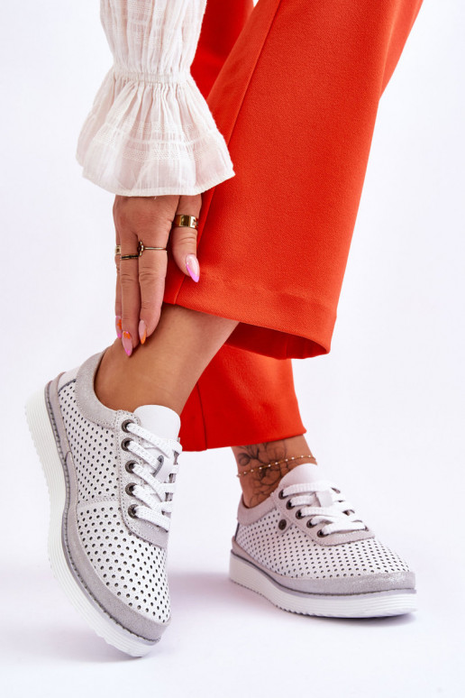 Moekad   Ažuursed kingad Sportliku stiiliga Valget-Hõbedat värvi Cantare