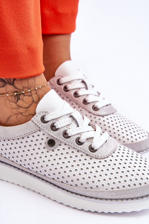 Moekad   Ažuursed kingad Sportliku stiiliga Valget-Hõbedat värvi Cantare