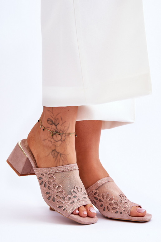 Sussid kõrge jämeda kontsaga võrguga S.Barski KV-612-1 Nude Sussid kõrge jämeda kontsaga võrguga S.Barski KV-612-1 Nude