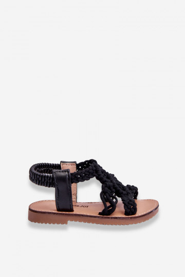 Punutud laste sandaalid mustad Tracy 2