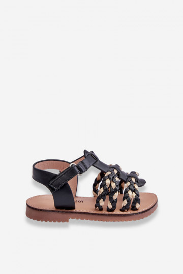 Laste sandaalid rihmadega mustad Sammy 2