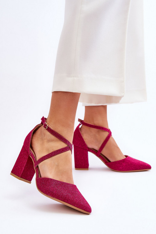 Säravad kõrge kontsaga kingad tumeroosad värvi Galaxy Säravad kõrge kontsaga kingad tumeroosad värvi Galaxy