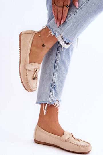 Klassikalised seemisnahast mokassiinid beeži värvi Good Time 2