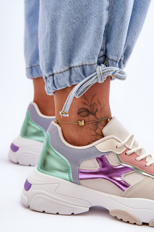 Sneakers tüüpi jalanõud nööritavad beeži värvi-Rohelist värvi Cortes Sneakers tüüpi jalanõud nööritavad beeži värvi-Rohelist värvi Cortes