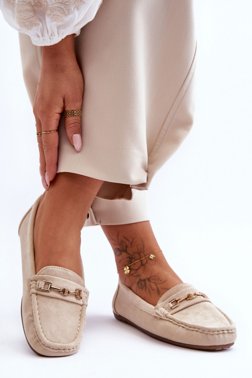 Klassikalised seemisnahast mokassiinid beeži värvi Corinell