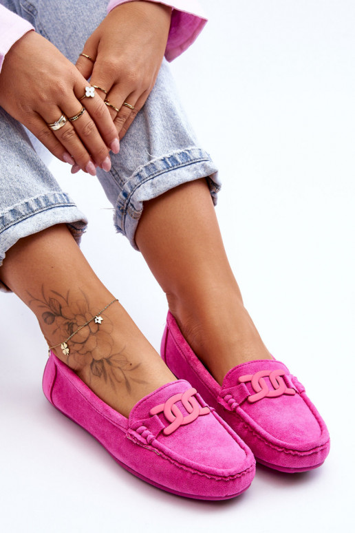 Moekad Seemisnahast mokassiinid Tumeroosad värvi Rabell Moekad Seemisnahast mokassiinid Tumeroosad värvi Rabell