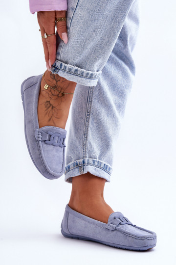 Moekad Seemisnahast mokassiinid Sinist värvi Rabell 2