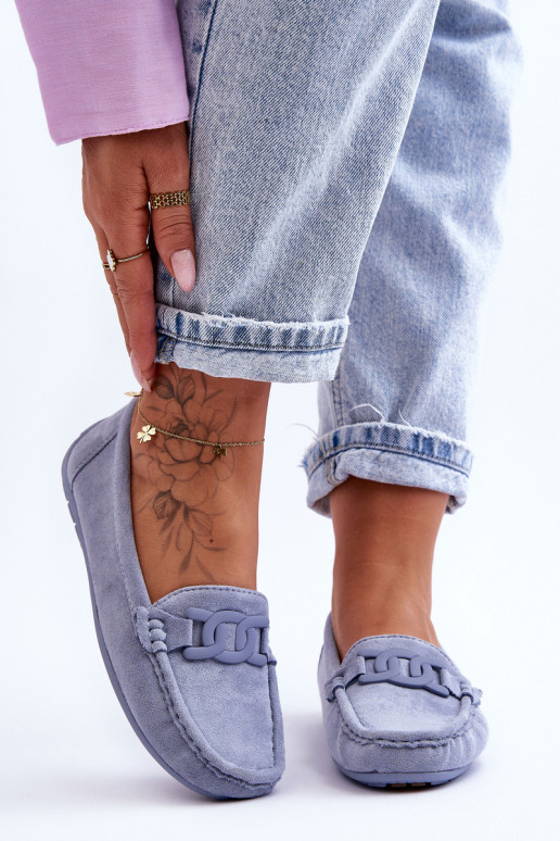 Moekad Seemisnahast mokassiinid Sinist värvi Rabell