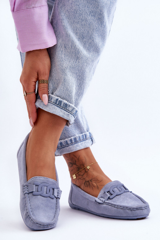 Moekad Seemisnahast mokassiinid Sinist värvi Rabell