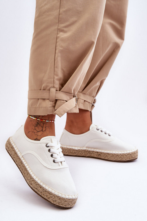 nööritavad vaba aja jalatsid espadrillid Big Star LL274833 valget värvi nööritavad vaba aja jalatsid espadrillid Big Star LL274833 valget värvi