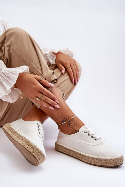 nööritavad vaba aja jalatsid espadrillid Big Star LL274833 valget värvi nööritavad vaba aja jalatsid espadrillid Big Star LL274833 valget värvi