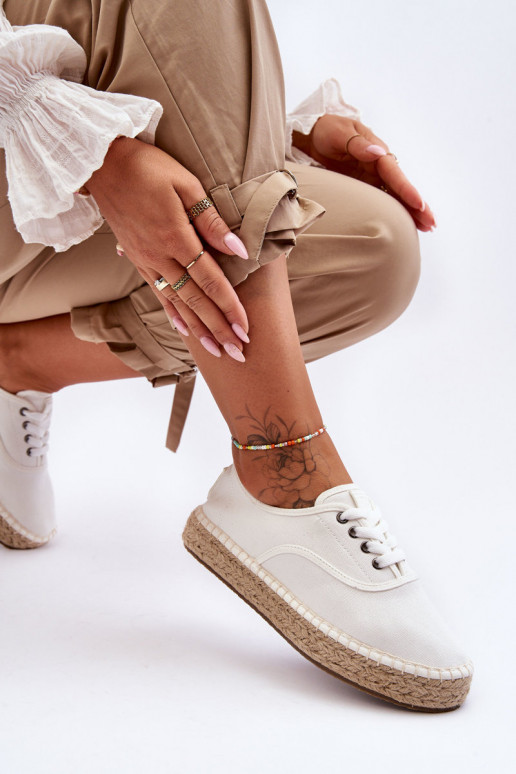 nööritavad vaba aja jalatsid espadrillid Big Star LL274833 valget värvi nööritavad vaba aja jalatsid espadrillid Big Star LL274833 valget värvi