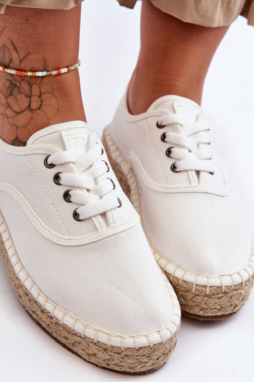 nööritavad vaba aja jalatsid espadrillid Big Star LL274833 valget värvi nööritavad vaba aja jalatsid espadrillid Big Star LL274833 valget värvi