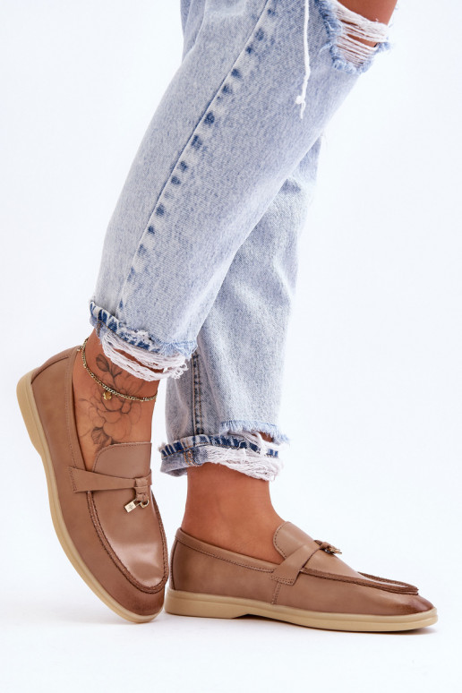 Klassikalise mudeli naiste mokassiinid pruunid värvi Cortez