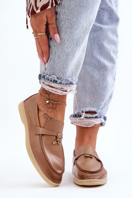 Klassikalise mudeli naiste mokassiinid pruunid värvi Cortez