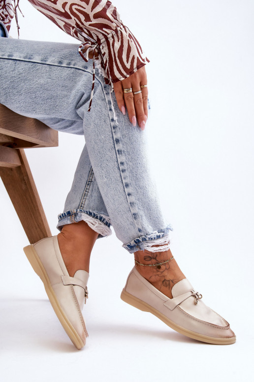 Klassikalise mudeli naiste mokassiinid beeži värvi Cortez