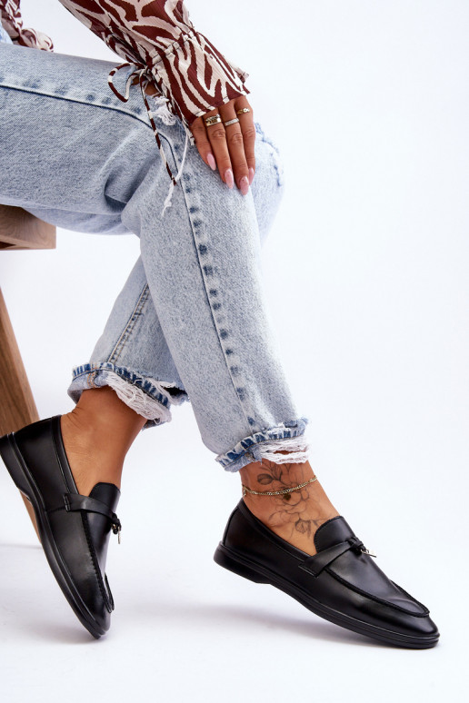 Klassikalise mudeli naiste mokassiinid mustad Cortez