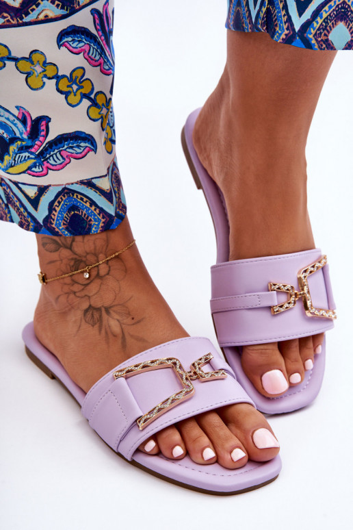 Klassikalise mudeli Sussid kaunistustega Violetne värv Impressive