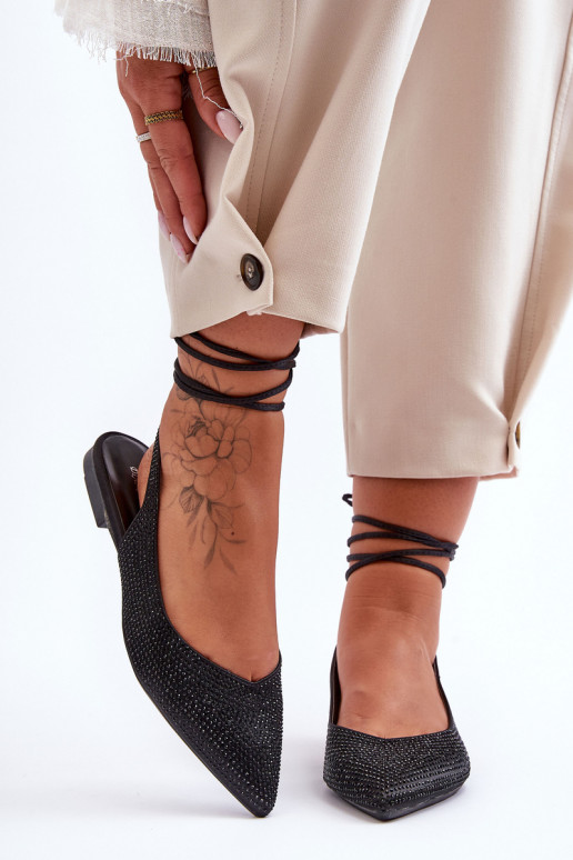 Klassikalise mudeli kõrge kontsaga Terava ninaga jalatsid mustad Delimena