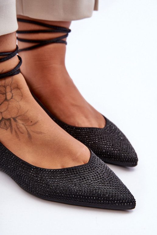 Klassikalise mudeli kõrge kontsaga Terava ninaga jalatsid mustad Delimena