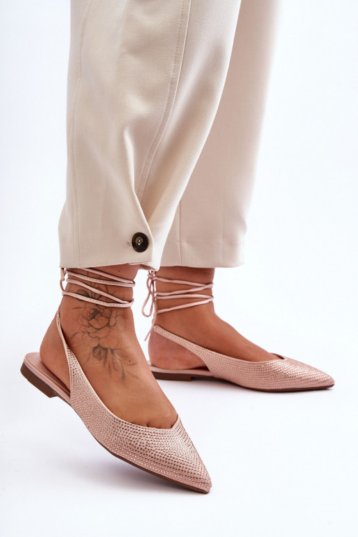 nööritavad Baleriinad Kaunistustega  beeži värvi Jange