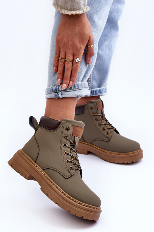 jalanõud Naiste poolsaapad voodriga Rohelist värvi Corbin