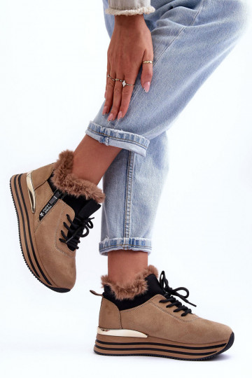 spordijalatsid platvormiga karusnahaga beeži värvi Jamarie 2