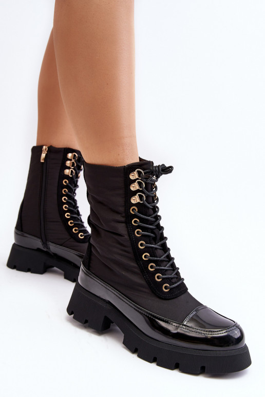 voodriga saapad laiade nööridega mustad Saranema voodriga saapad laiade nööridega mustad Saranema