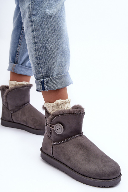 voodriga   nööpidega lumesaapad kaunistustega Halli värvi Siriol voodriga   nööpidega lumesaapad kaunistustega Halli värvi Siriol