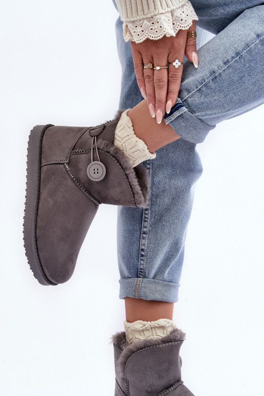 voodriga   nööpidega lumesaapad kaunistustega Halli värvi Siriol voodriga   nööpidega lumesaapad kaunistustega Halli värvi Siriol