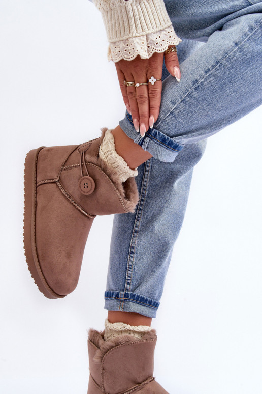 voodriga   nööpidega lumesaapad kaunistustega beeži värvi Siriol voodriga   nööpidega lumesaapad kaunistustega beeži värvi Siriol