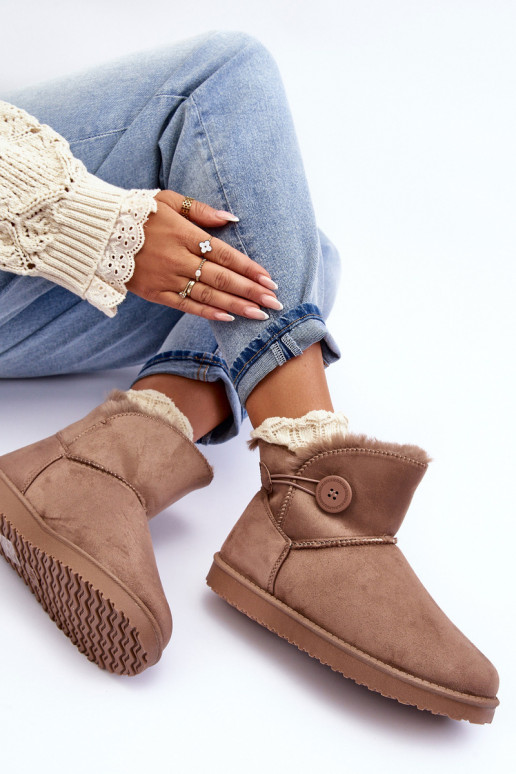 voodriga   nööpidega lumesaapad kaunistustega beeži värvi Siriol voodriga   nööpidega lumesaapad kaunistustega beeži värvi Siriol