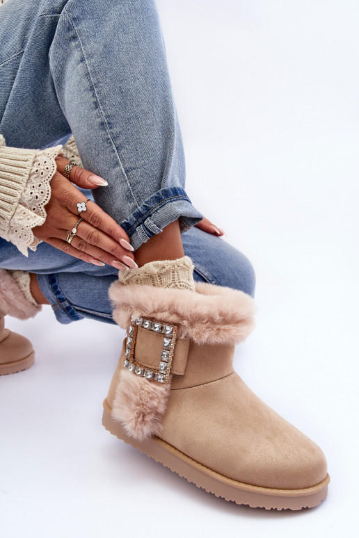 nööpidega lumesaapad voodriga neetide ja pandlaga beeži värvi Dulca nööpidega lumesaapad voodriga neetide ja pandlaga beeži värvi Dulca