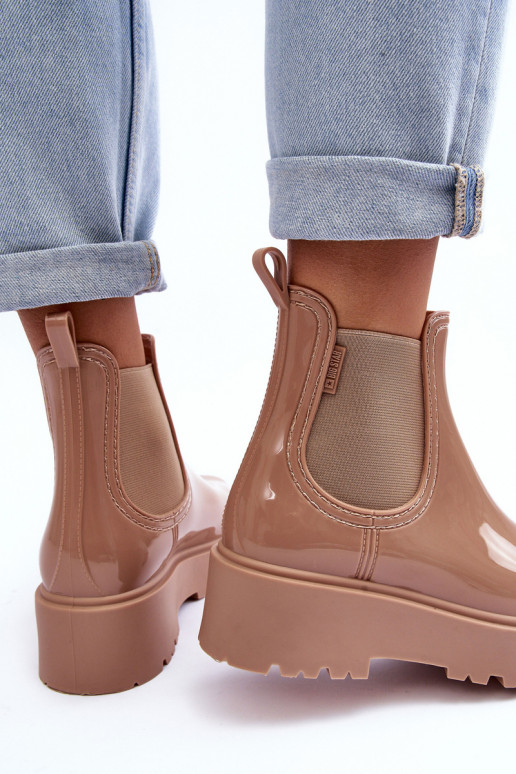 Laque Kummikud Naiste poolsaapad platvormiga Big Star MM274396 beeži värvi Laque Kummikud Naiste poolsaapad platvormiga Big Star MM274396 beeži värvi