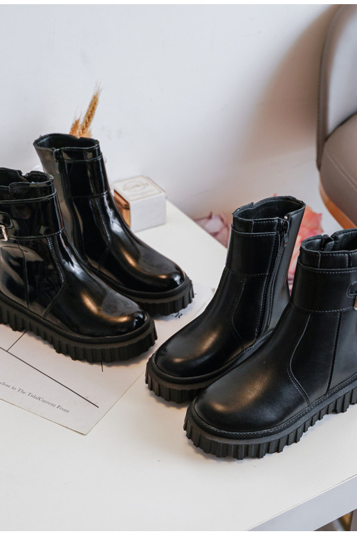 Naiste poolsaapad Laste jalanõud   neetide ja pandlaga mustad Chloraia Naiste poolsaapad Laste jalanõud   neetide ja pandlaga mustad Chloraia