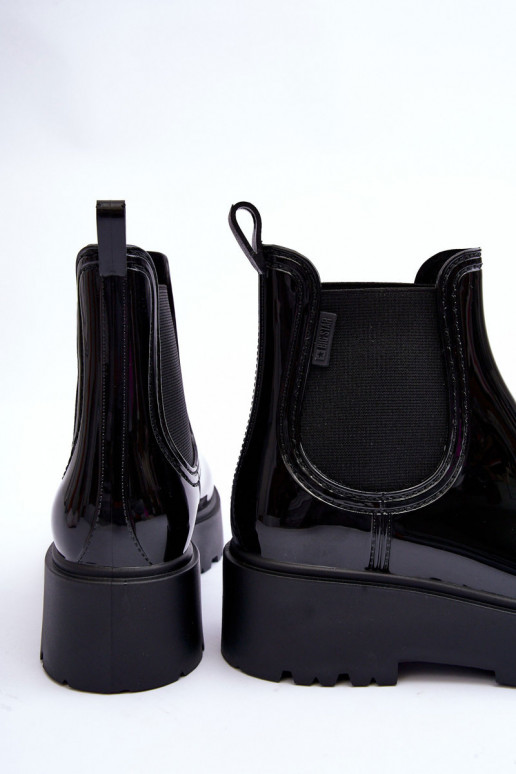 Laque Kummikud Naiste poolsaapad platvormiga Big Star MM274395 mustad Laque Kummikud Naiste poolsaapad platvormiga Big Star MM274395 mustad