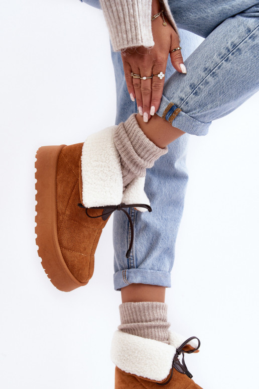 nööpidega lumesaapad platvormiga soojad saapad pruunid värvi Olimuka nööpidega lumesaapad platvormiga soojad saapad pruunid värvi Olimuka