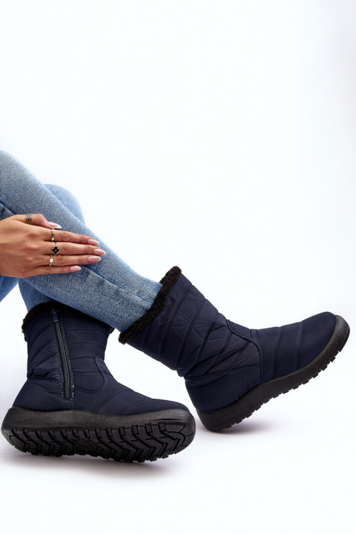 voodriga nööpidega lumesaapad tumesinist värvi Luxina