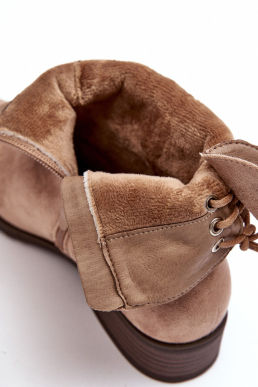 Seemisnahast saapad beeži värvi Keresa