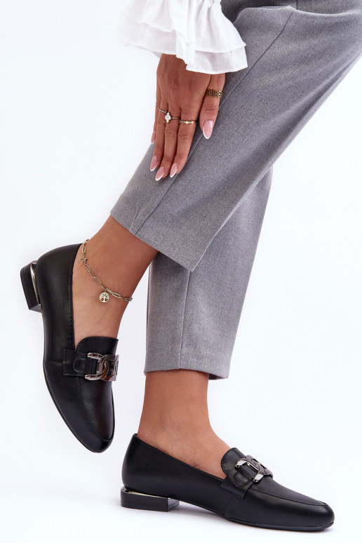 naiste mokassiinid kaunistustega mustad Camilena