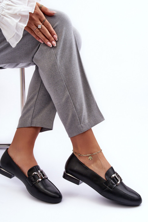 naiste mokassiinid kaunistustega mustad Camilena